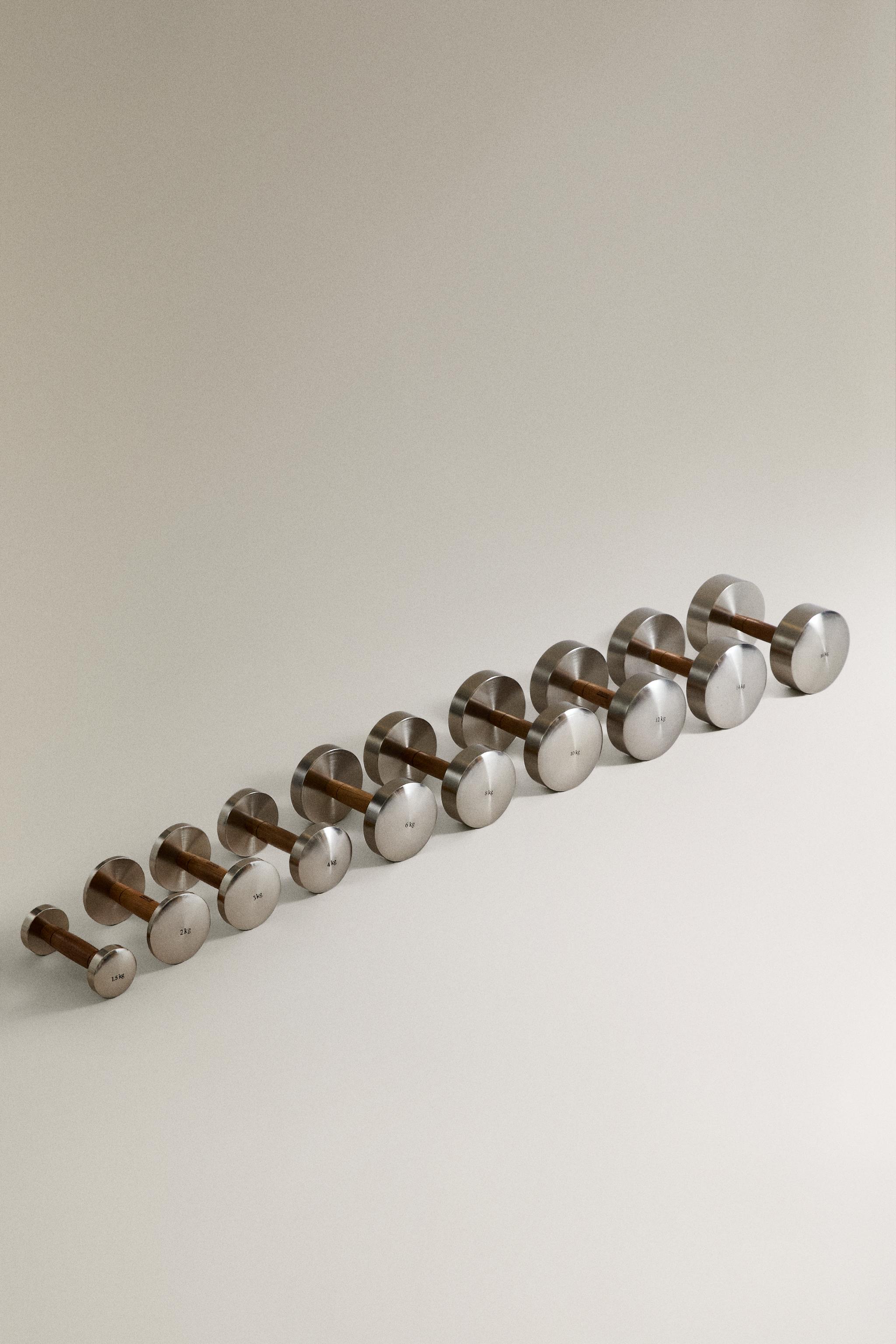 OAK WOOD AND STEEL DUMBBELL